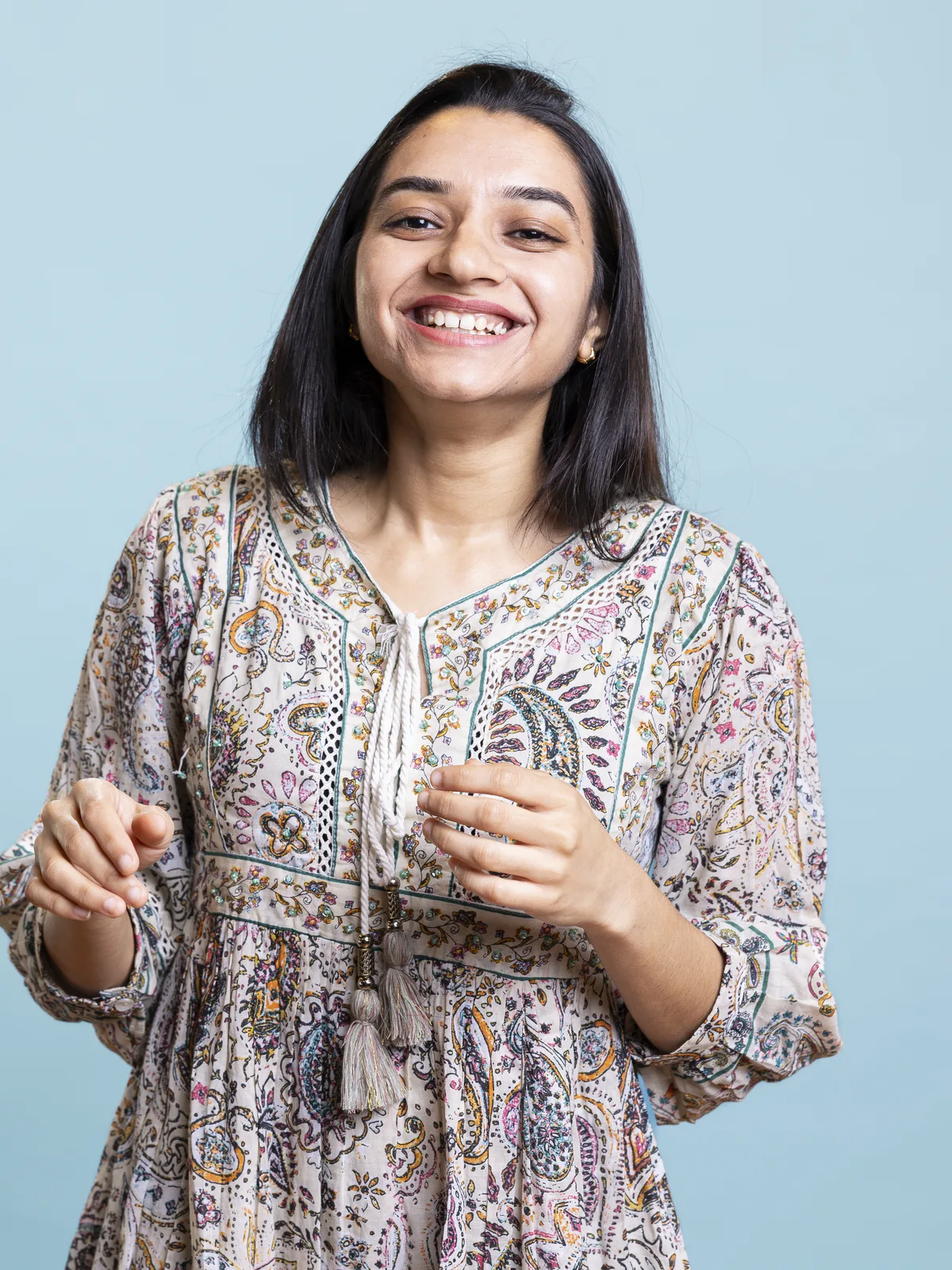 Smiling woman after dental treatment